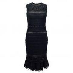 Alexander McQueen Black Crotchet Dress