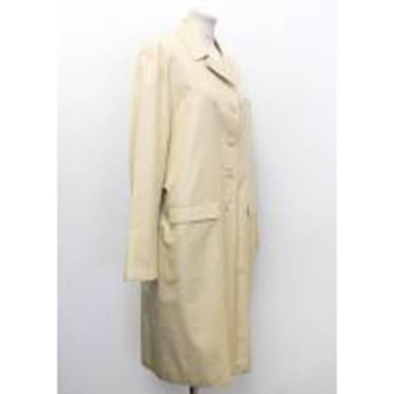 Prada Beige Long Silk Coat In Good Condition For Sale In London, GB