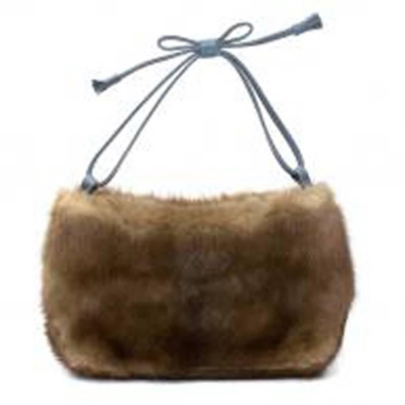 Anya Hindmarch Brown Mink Clutch Bag For Sale 3