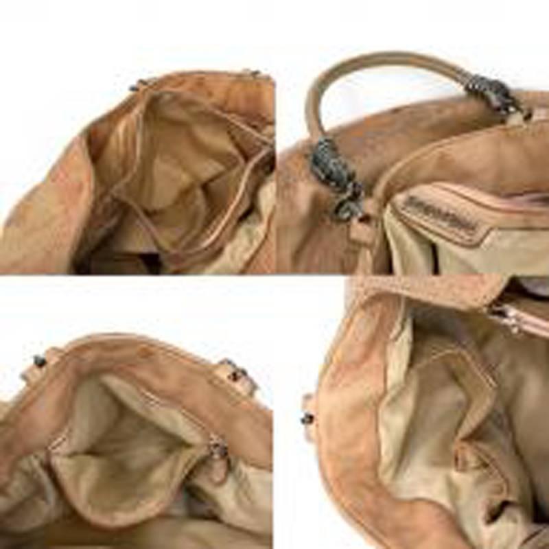Ermanno Scervino Patterned Tan Leather Tote Bag For Sale 2