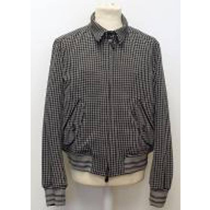 Black Tom Ford Monochrome Check Zip Jacket For Sale