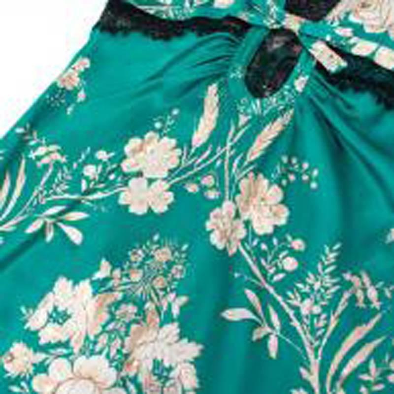 Roberto Cavalli Green Floral Gown For Sale 4
