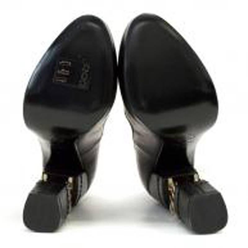 Women's Chanel Black Escarpin CC Platform Heels