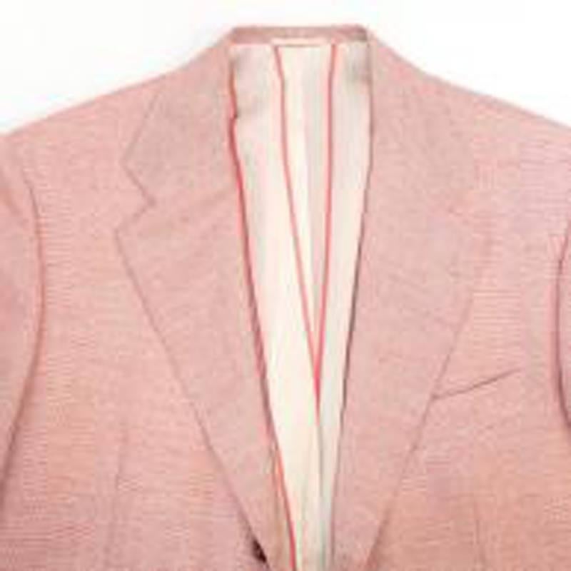 Kiton Pink Woven Blazer For Sale 1