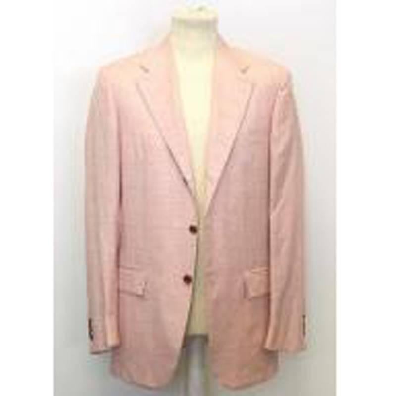 Kiton Pink Woven Blazer For Sale 4