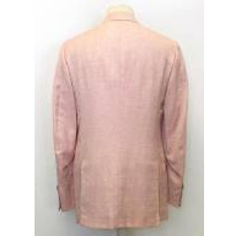 Kiton Pink Woven Blazer For Sale 2