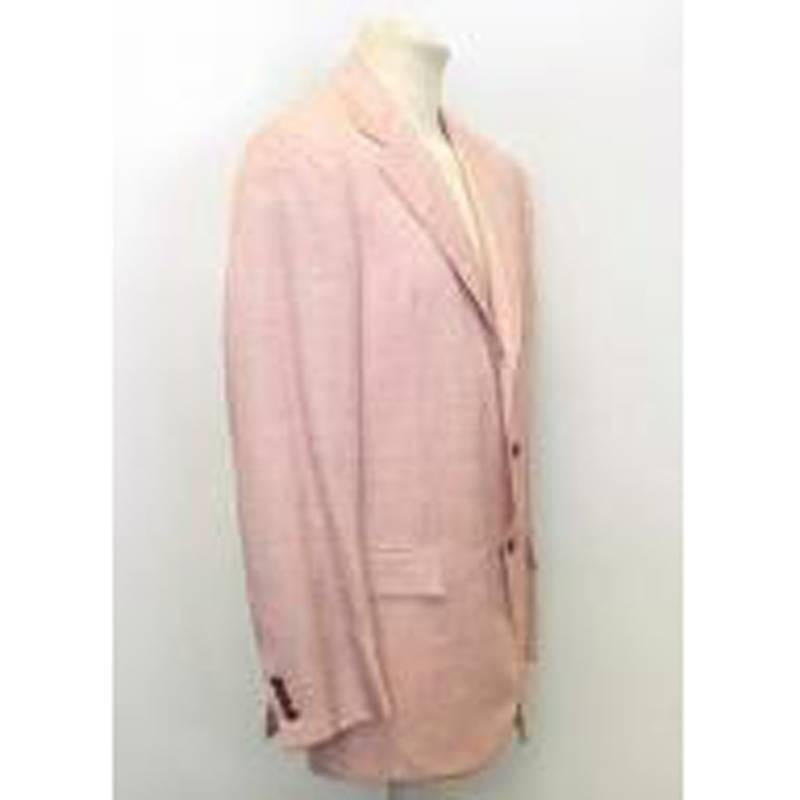 Kiton Pink Woven Blazer For Sale 5