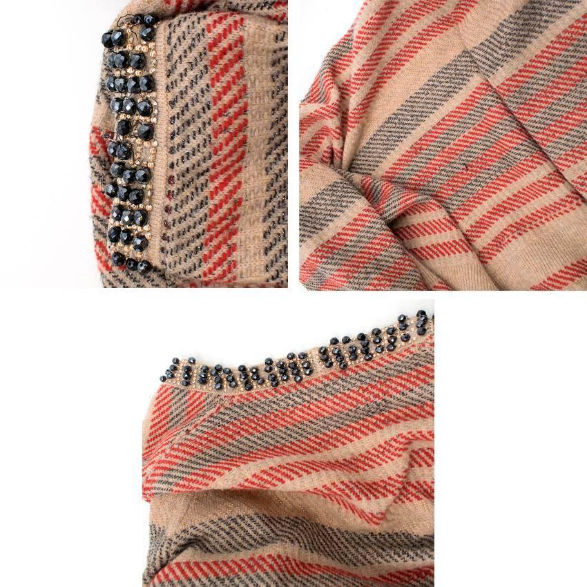 Brown Chanel Multicolour Stripe Cardigan For Sale