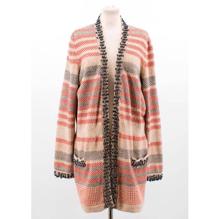 Chanel Multicolour Stripe Cardigan For Sale at 1stDibs