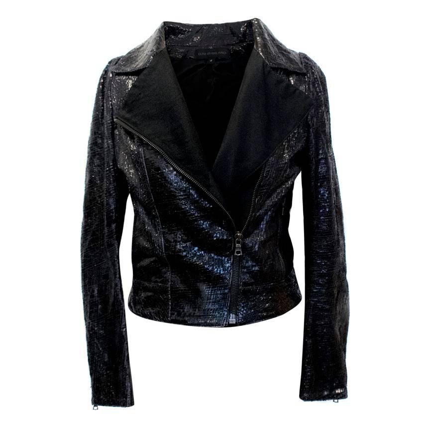 Elise Overland Black Snakeskin Jacket For Sale