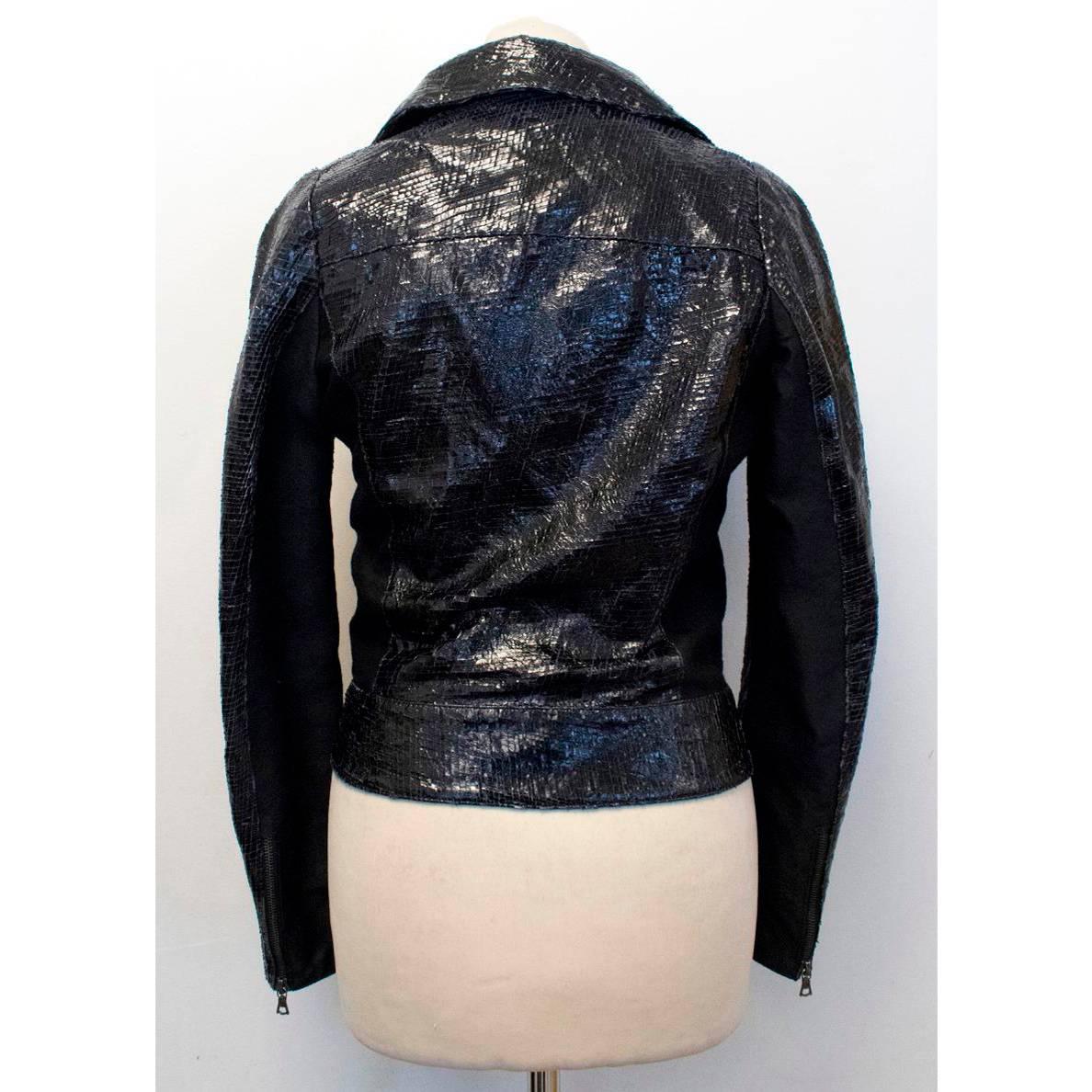 Elise Overland Black Snakeskin Jacket For Sale 2