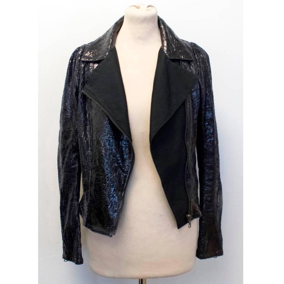 Elise Overland Black Snakeskin Jacket For Sale 1