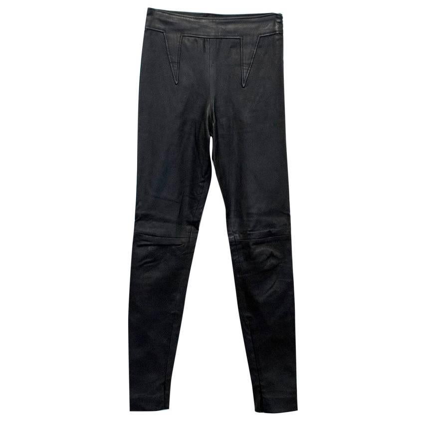 Givenchy Black Leather Trousers For Sale