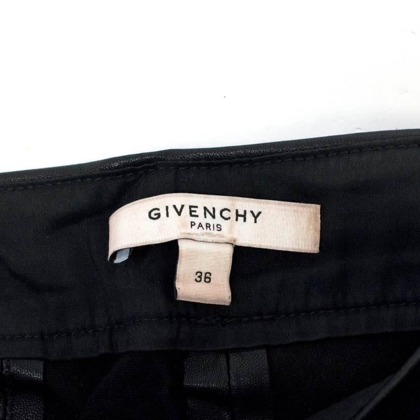 Women's Givenchy Black Leather Trousers For Sale