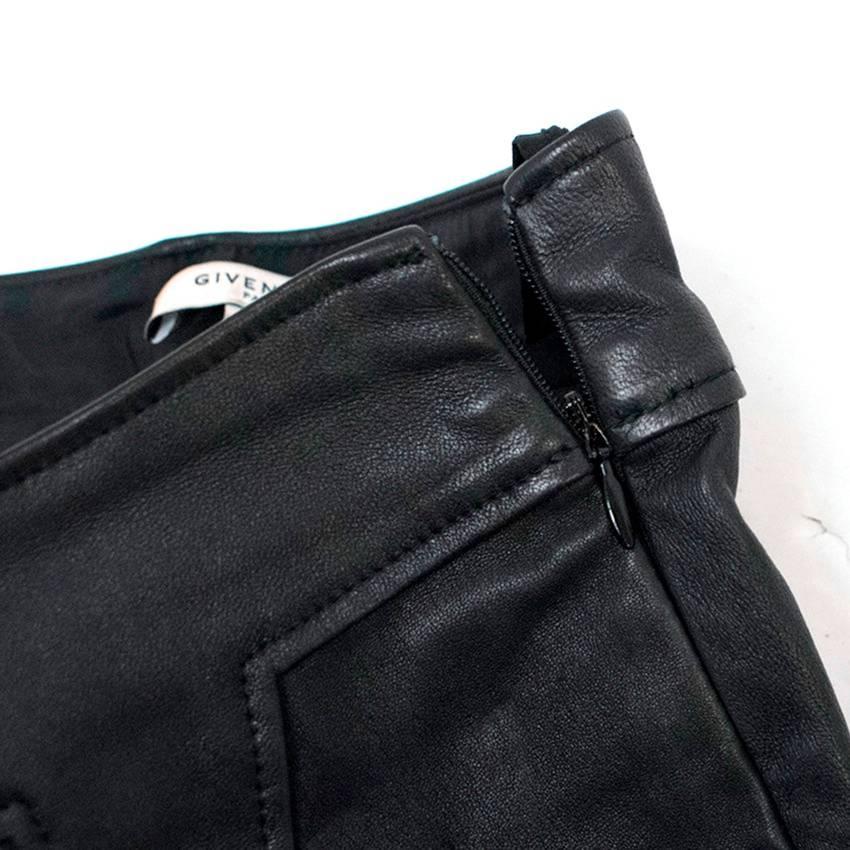 Givenchy Black Leather Trousers For Sale 2