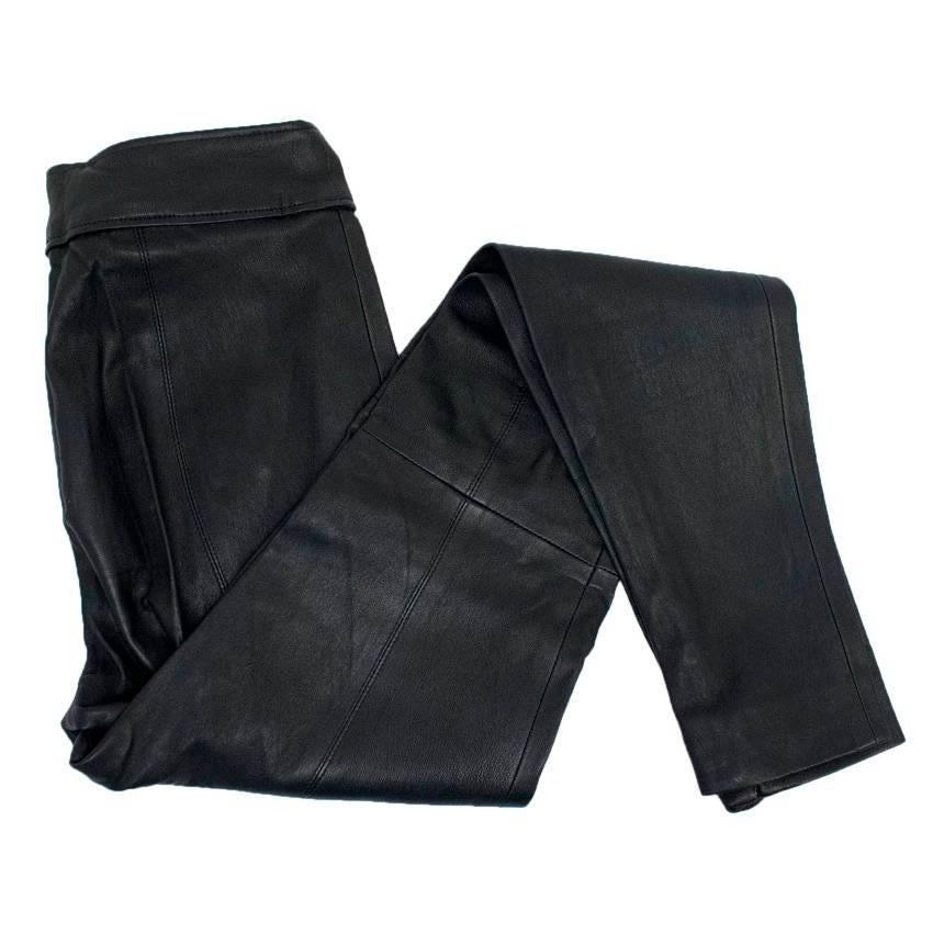 Givenchy Black Leather Trousers For Sale 3