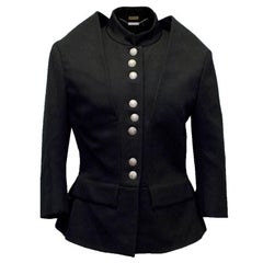 Alexander McQueen Black Military Style Jacket