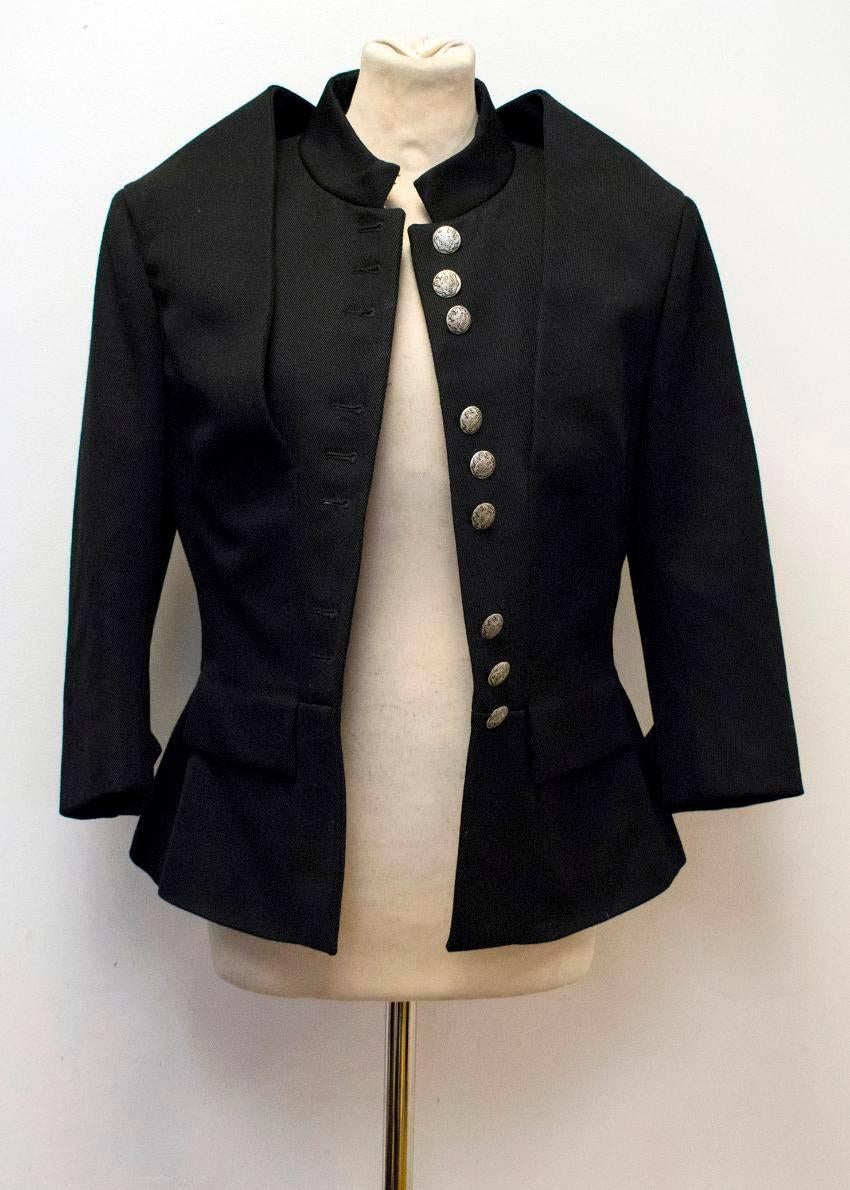 Women's Alexander McQueen Black Military Style Jacket For Sale