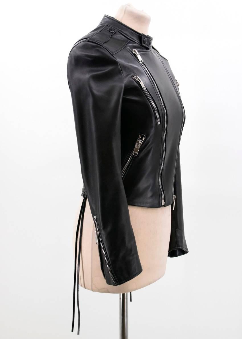 Saint Laurent Black Leather Jacket In New Condition For Sale In London, GB