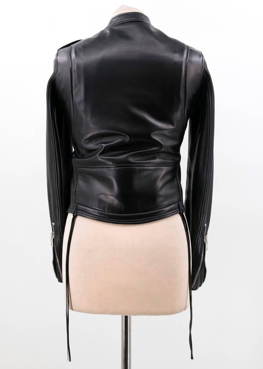 Women's Saint Laurent Black Leather Jacket For Sale