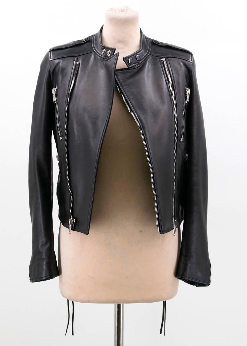 Saint Laurent Black Leather Jacket For Sale 1