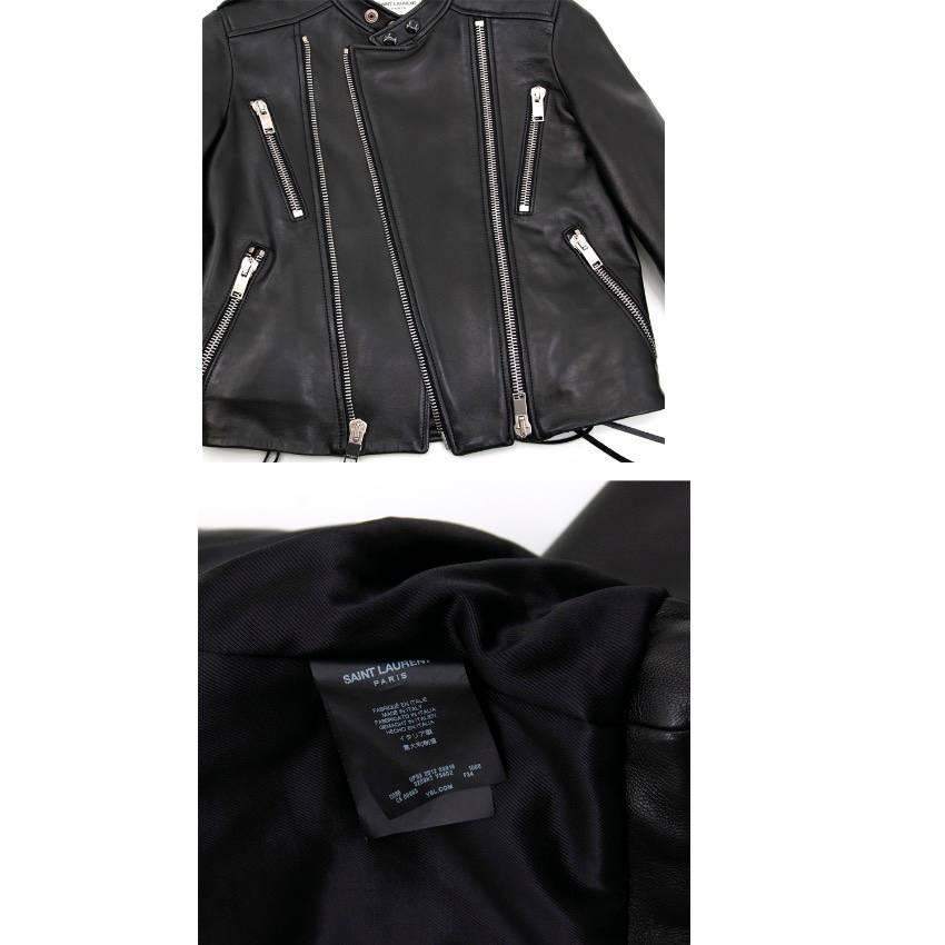 Saint Laurent Black Leather Jacket For Sale 3