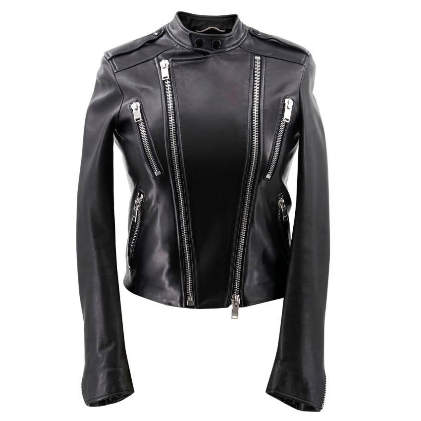 Saint Laurent Black Leather Jacket For Sale