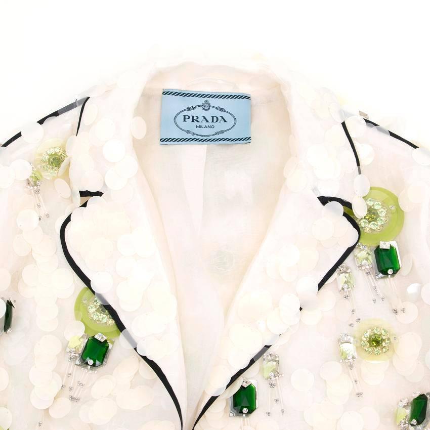 Women's Prada White Sequin Jacket For Sale