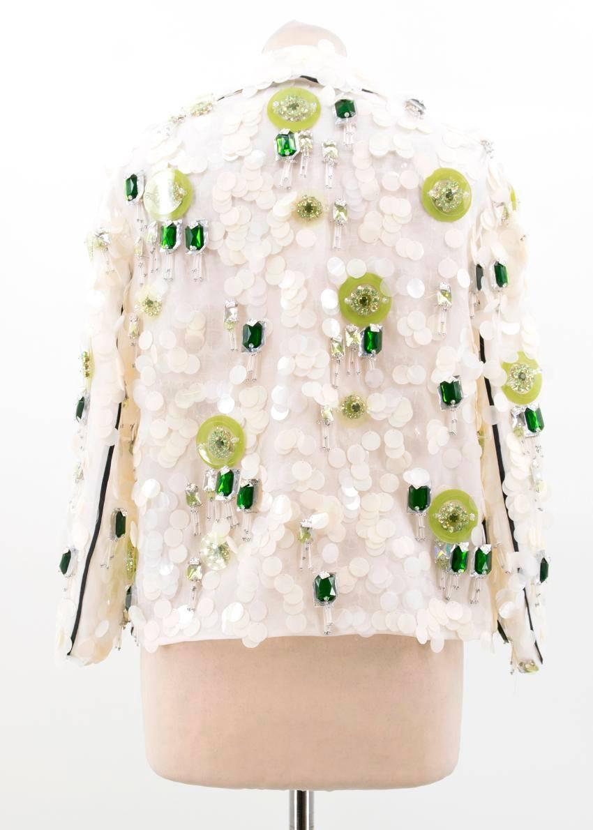 Prada White Sequin Jacket For Sale 3