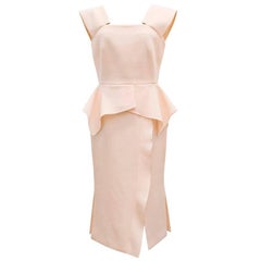 Roland Mouret Blush Sawleigh Cap-Sleeve Peplum Dress 11