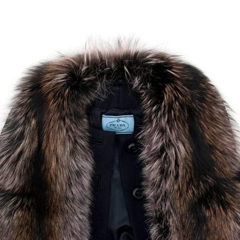 Prada Wool Coat With Fox Fur Collar For Sale at 1stDibs | wool coat ...