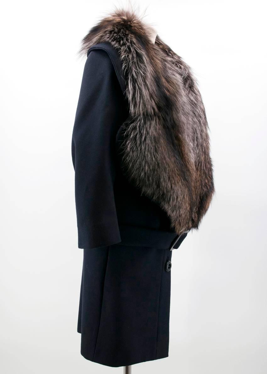 Prada Wool Coat With Fox Fur Collar For Sale 2