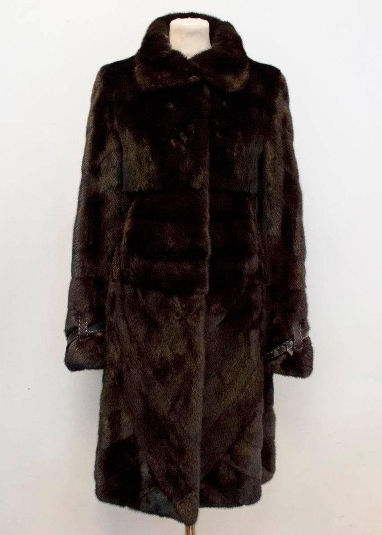 Fendi Brown Long Mink Coat For Sale at 1stDibs