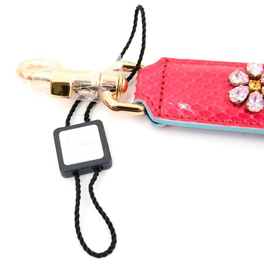 Dolce & Gabbana Pink Embellished Bag Strap In New Condition For Sale In London, GB