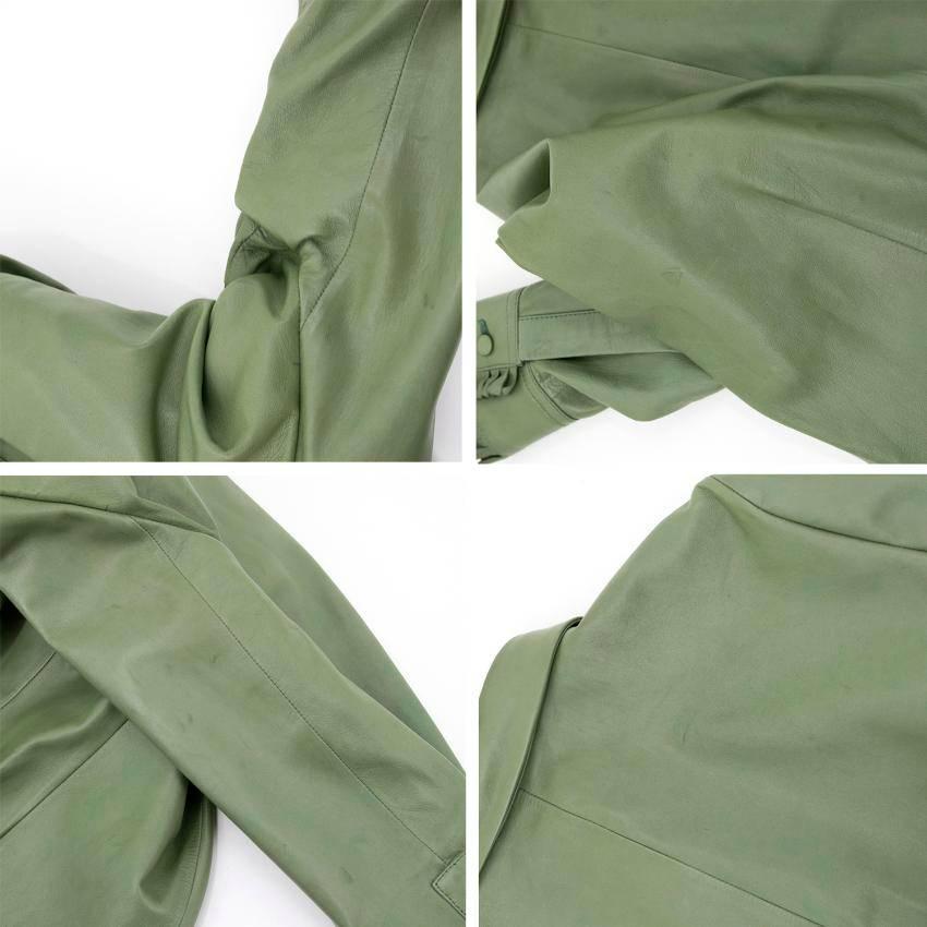 Gray Gucci Green Leather Top For Sale