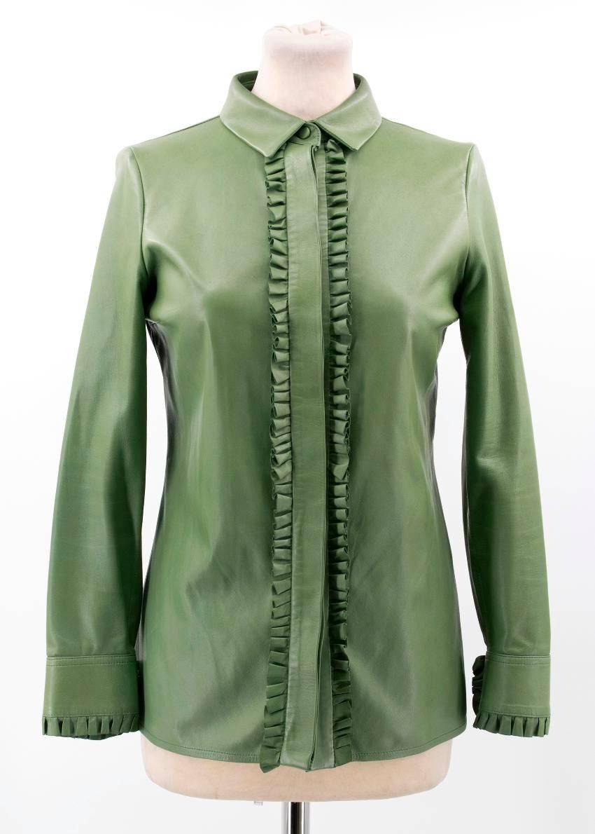 Gucci Green Leather Top In Good Condition For Sale In London, GB