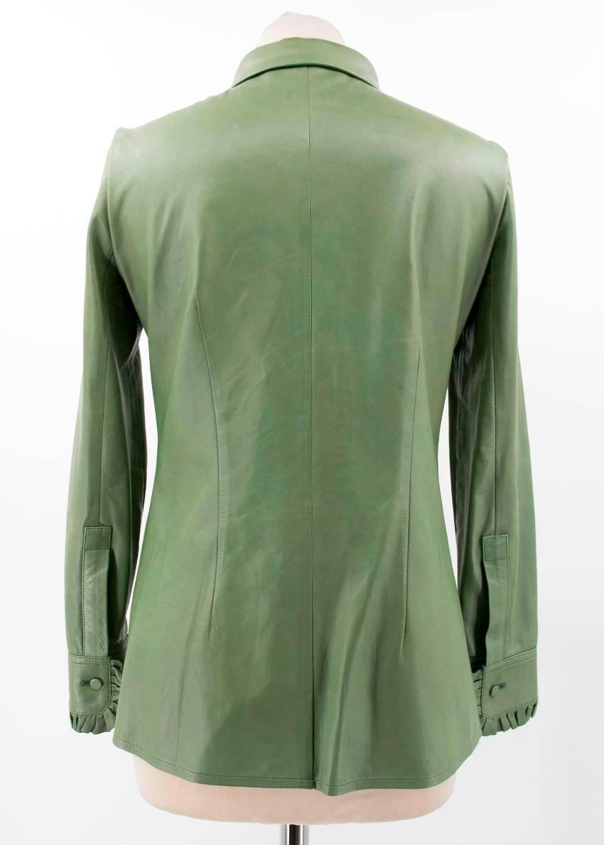 Women's Gucci Green Leather Top For Sale
