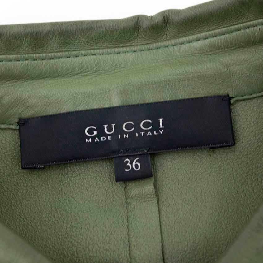 Gucci Green Leather Top For Sale 2