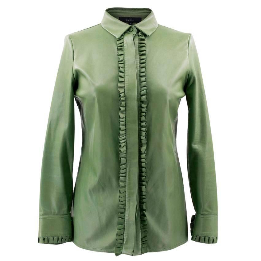 Gucci Green Leather Top For Sale