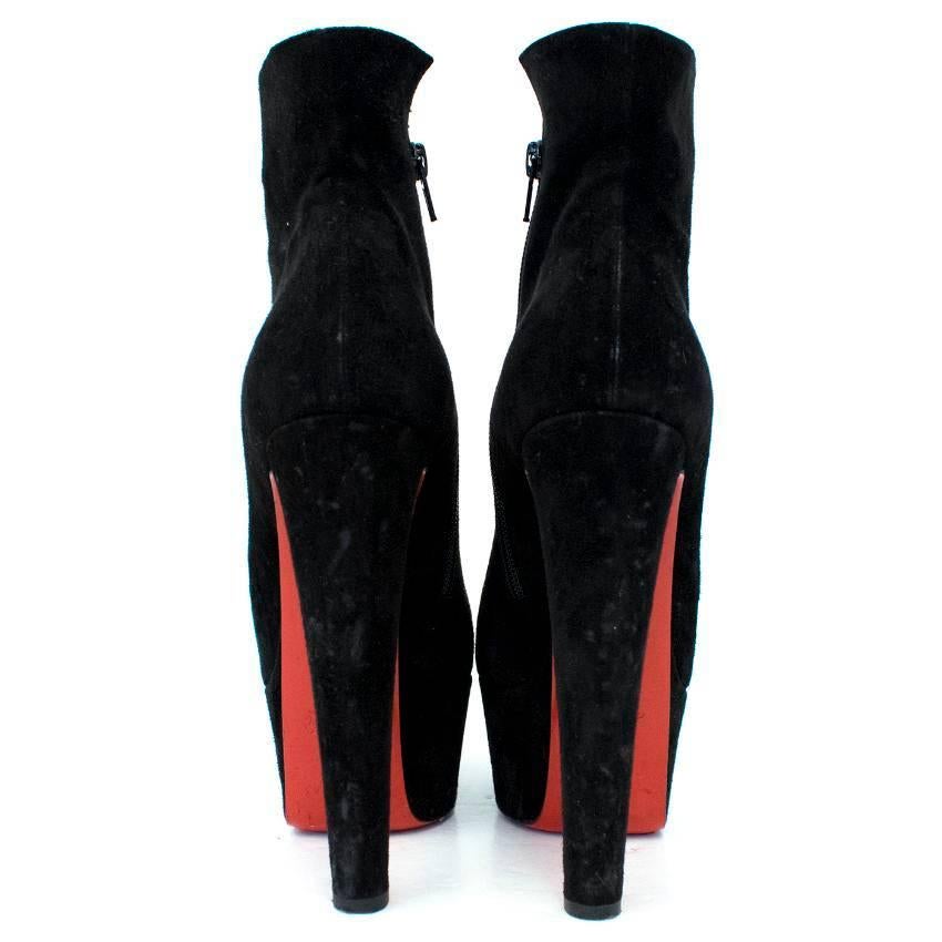 Christian Louboutin Black Fierce Suede Platform Boots For Sale 3