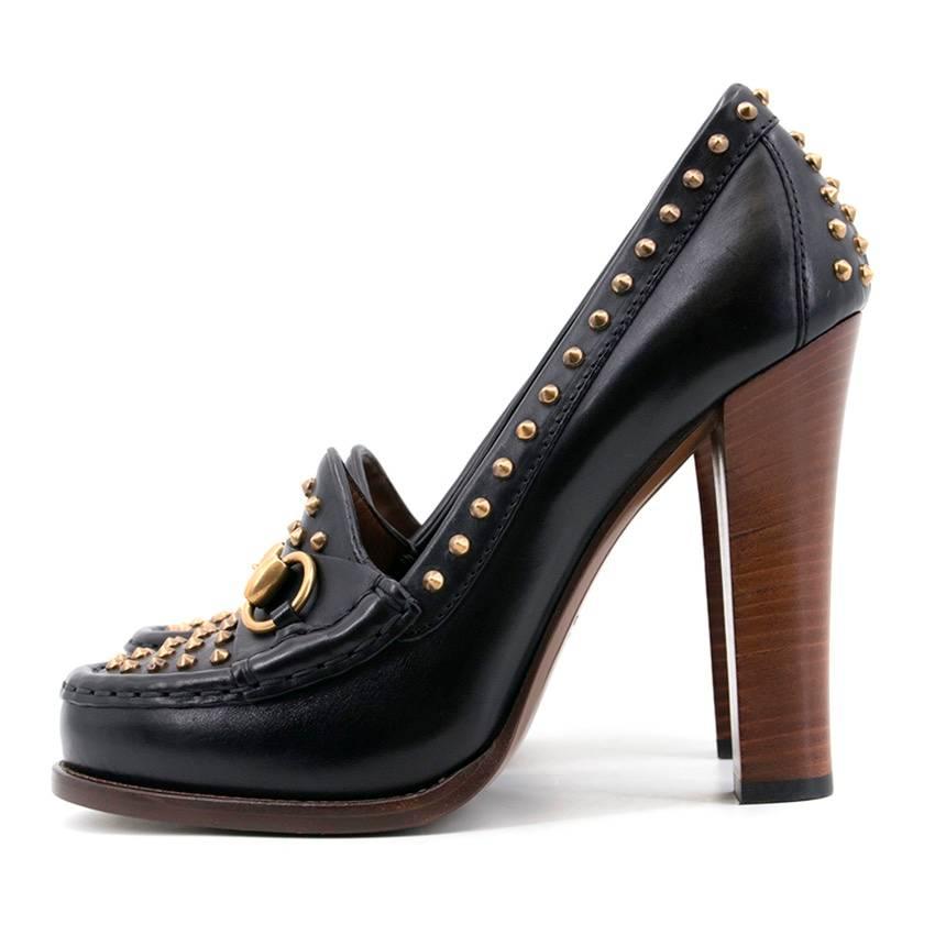 Gucci Alyssa Stud Moccasin Heels For Sale 1