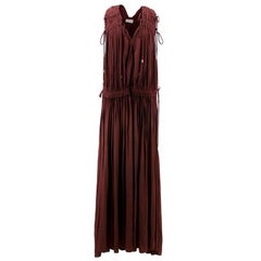 Lanvin Maroon Gathered Maxi Dress 6