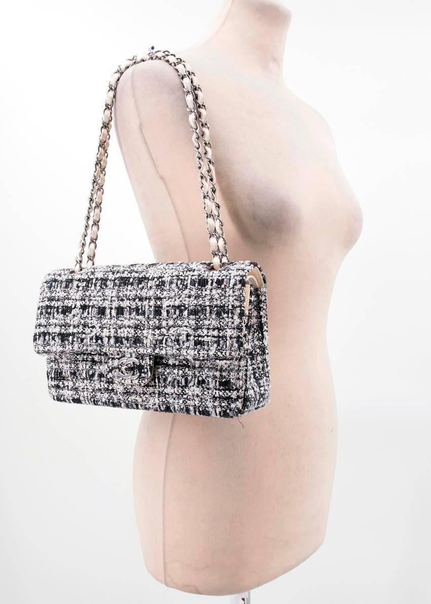 Women's or Men's Chanel Tweed Medium Double Flap Bag For Sale
