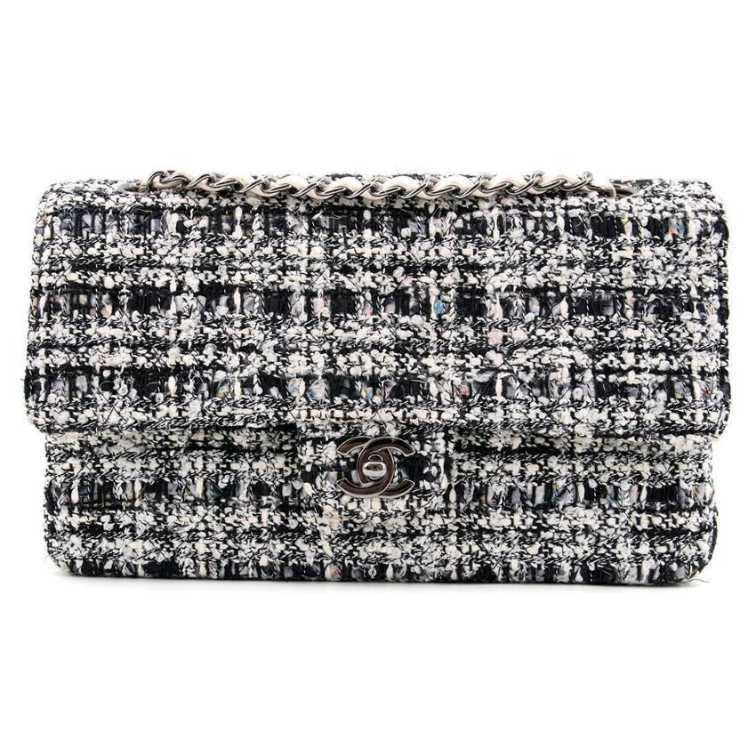 Chanel Tweed Medium Double Flap Bag For Sale 5