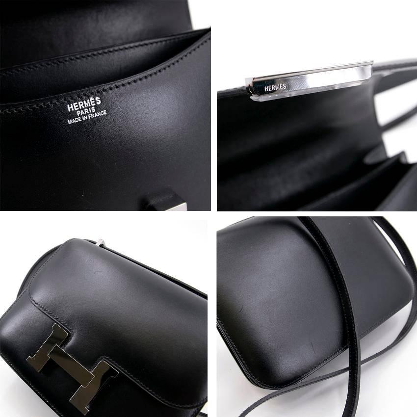 Hermes Constance Box Black Leather Bag For Sale 4