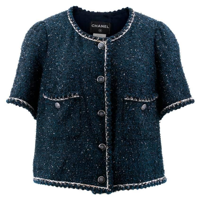 Chanel Tweed Short Sleeve Jacket For Sale at 1stDibs