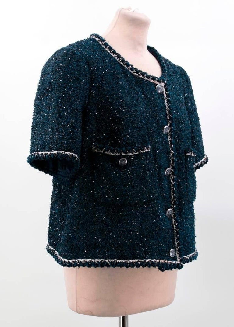 Chanel Tweed Short Sleeve Jacket For Sale at 1stDibs chanel short sleeve tweed jacket