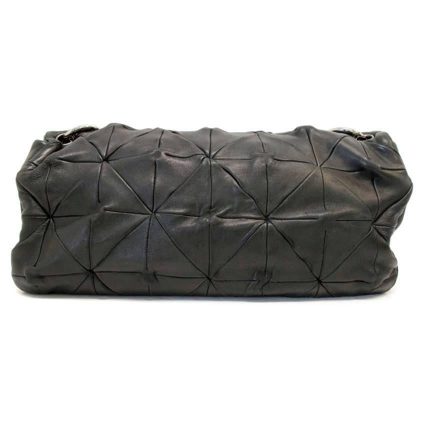Chanel Black Quilted Origami Calfskin Flap Bag For Sale 2