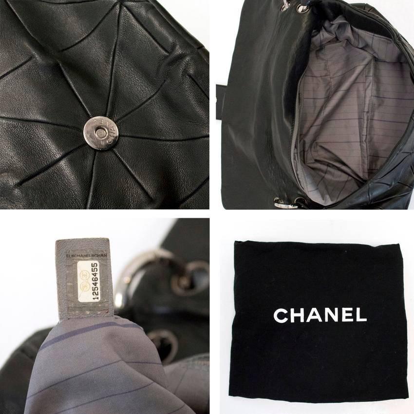 Chanel Black Quilted Origami Calfskin Flap Bag For Sale 5