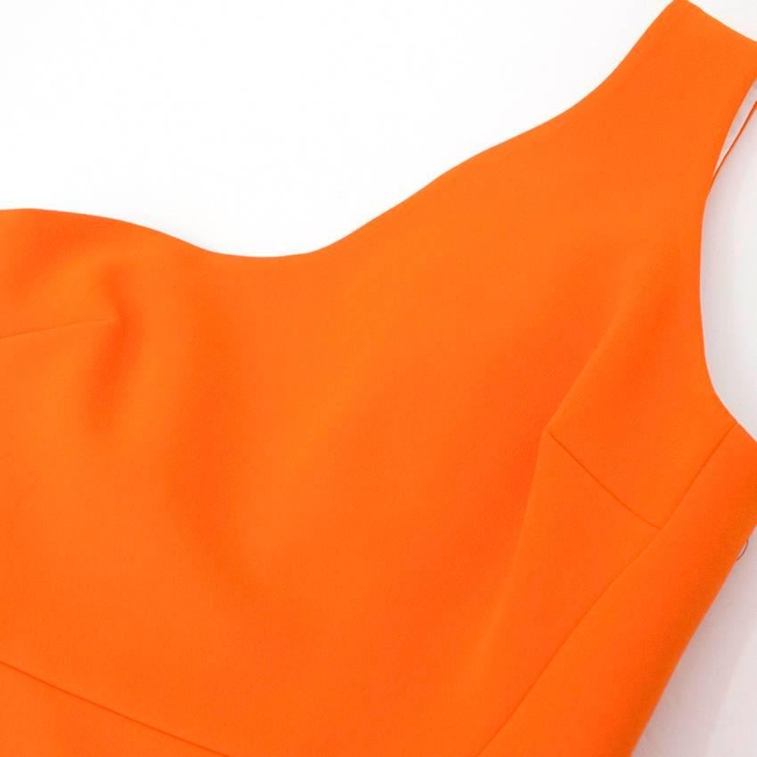 Victoria Beckham Orange One-Shoulder Crepe Dress In New Condition For Sale In London, GB